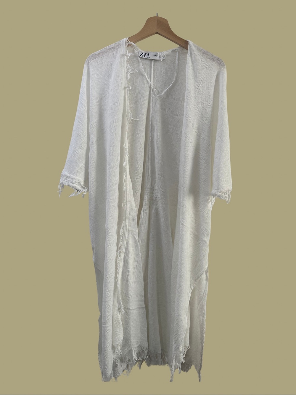 ZARA Long Light Wrap Cardigan $44 SIZE MEDIUM (M) Eclectic Bohemian Gift